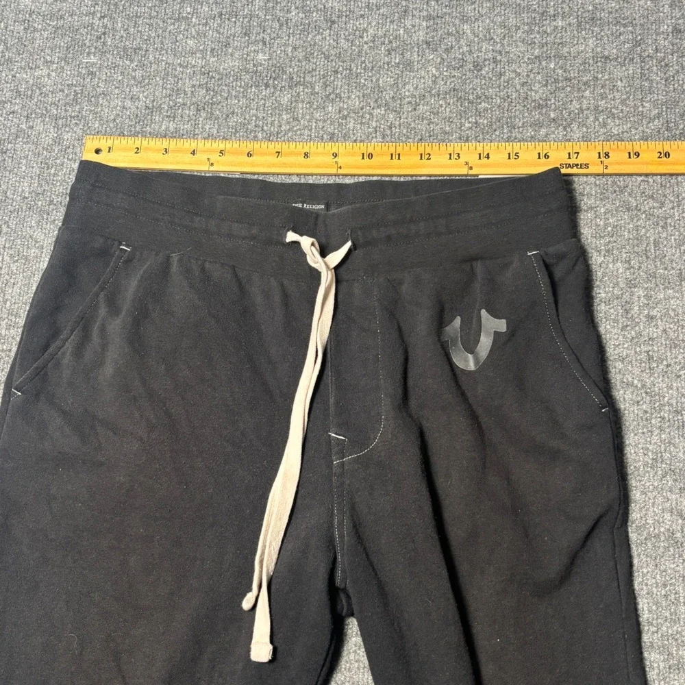 True Religion Men's Large‎ Black Classic Logo Jogger Sweatpants